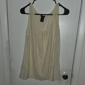 Ann Taylor Cream Lace Tank Top
